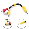 New 1pcs 3.5mm Aux Male Stereo to 3 RCA Female Audio Video AV Adapter Cable for High-Performance Video and Audio Playback