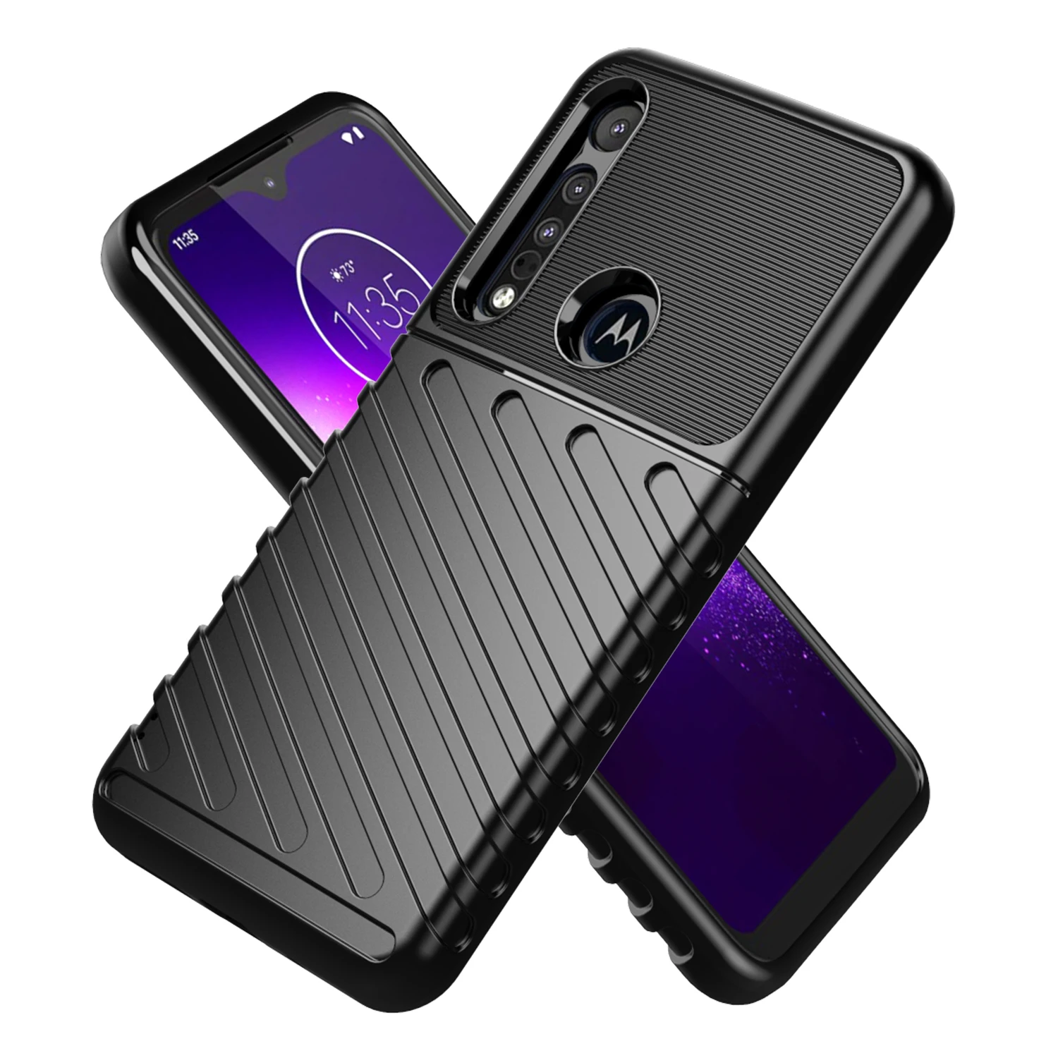 Макро чехол для Motorola Moto One мягкий силиконовый резиновый противоударный телефона