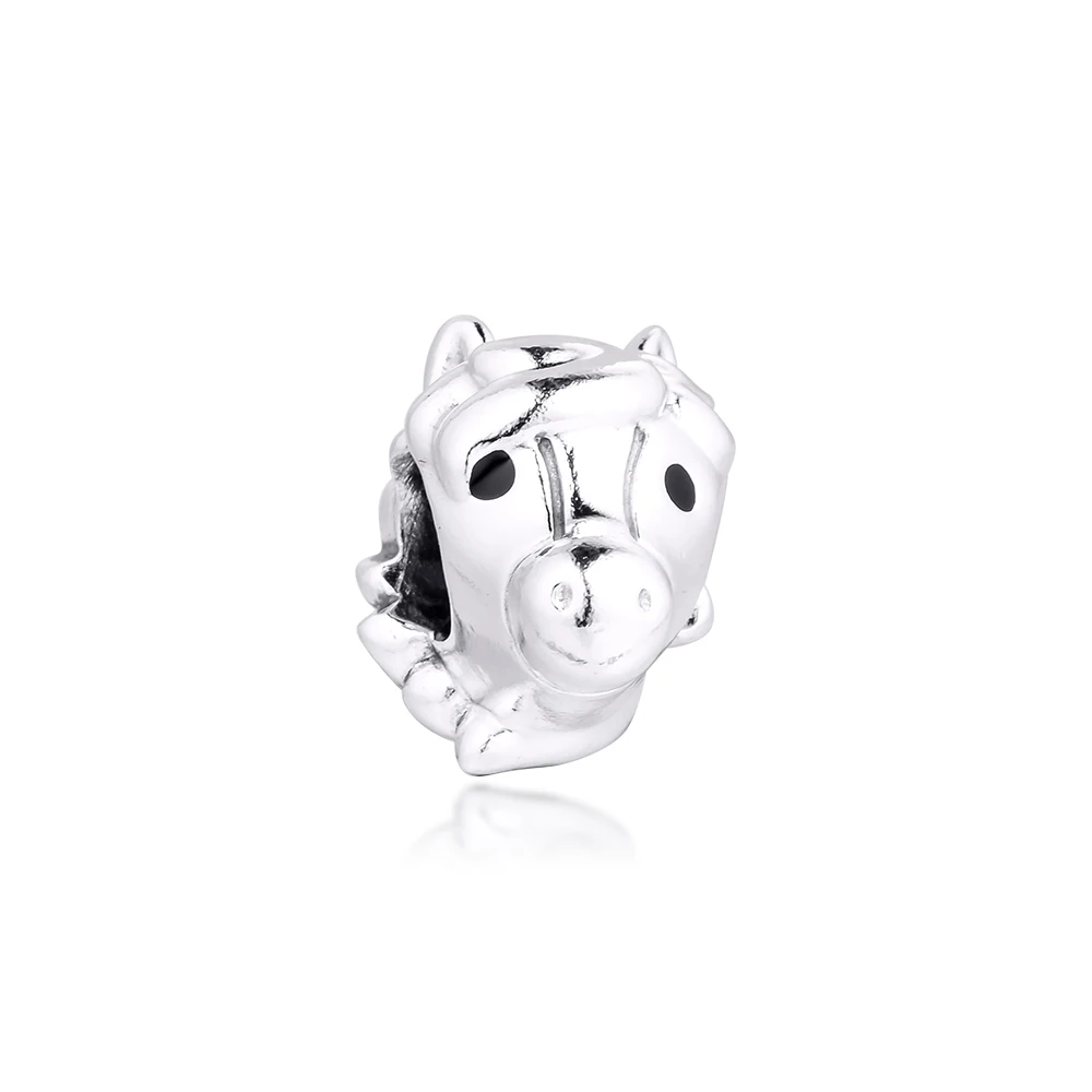 

100% Real 925 Sterling Silver Cute Horse Charms Fit Original Pandora Bracelet Animal Beads for Women DIY Jewelry Making Gifts