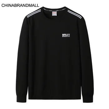 

2020 Seasonal Cotton Long Sleeve T Shirt Male Letter Printing Round Neck Pullover Sweater Fat Man Plus Fat Plus Size