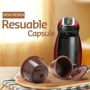 

3pcs/6pcs Reused Coffee Capsule Reusable Coffee Filter Refillable Coffee Capsule Compatible Filter Cups Pod For Dolce Gusto#2