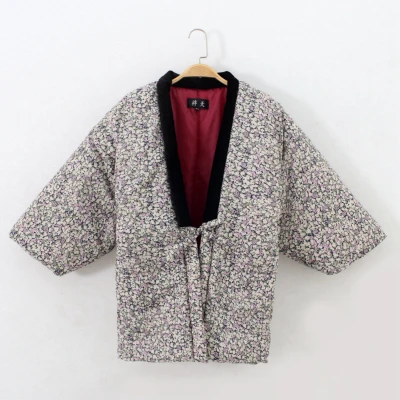 Haori Woven Cotton Japanese Style Kimono Pajama Jacket Men And 