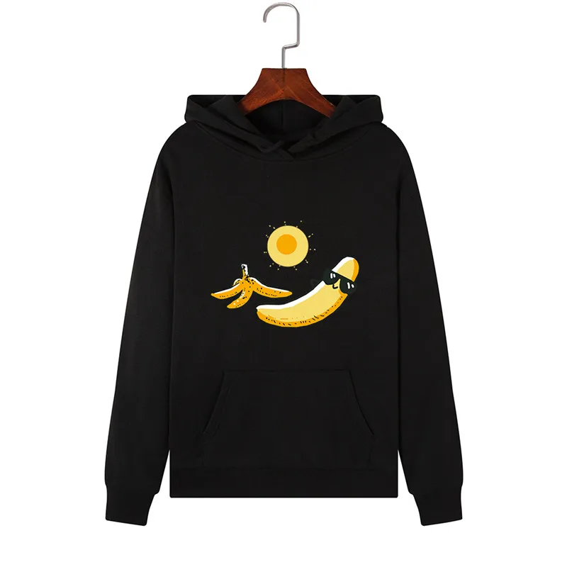 

Funny Banana Print Sweatshirt Kawaii Hoodie Women Pullover Pink Hoody Streetwear Winter Clothes Women Hoodies Full Sleeve Top