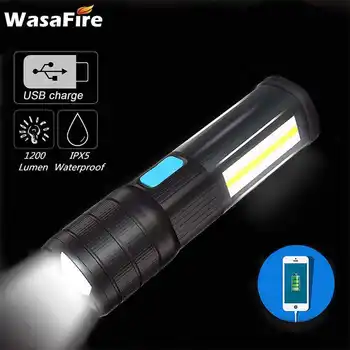 

2pcs/lot L2+COB Waterproof Work Torch Zoomable Led Flashlight Rechargeable 3-mode Multifunction Lanterna For Car Repairing