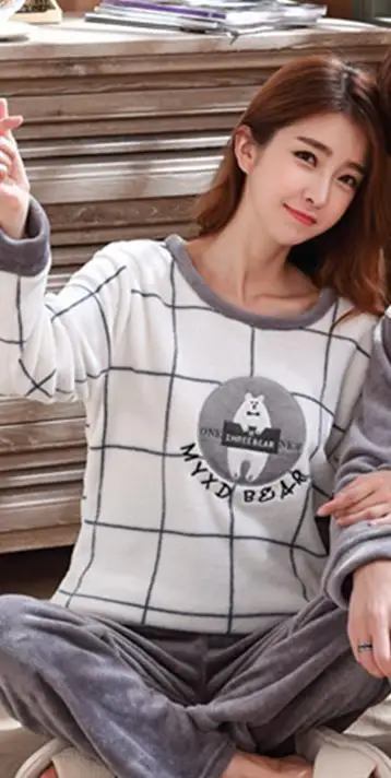 model 1 Зимние пижамные комплекты для пар; ночной костюм для пары; Пижама для сна; комплект; 1602 - Цвет: model 1