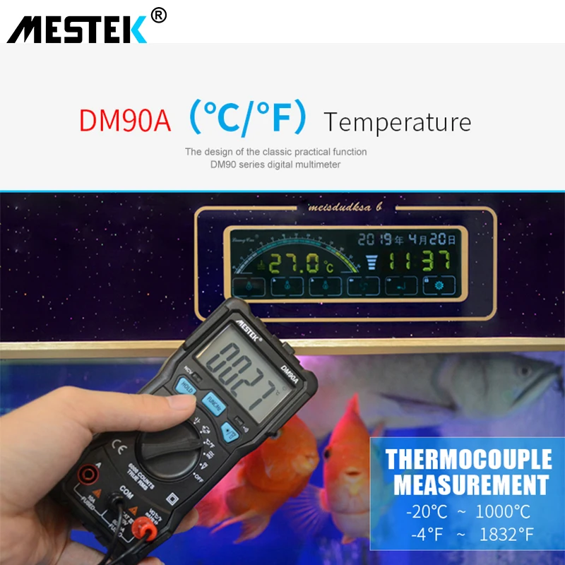 Mestek DM90 мини мультиметр Цифровой Авто Диапазон Тестер multimetre лучше чем pm18c