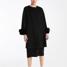 Шерстяное пальто осень и зима новые повседневные простые дикие клипсы для волос свободные черные кашемировые пальто дамское пальто