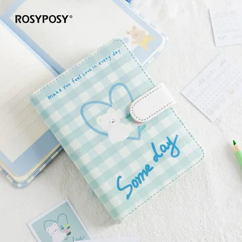 

A6/192Pages Leather Grid Cover Cute Animal Notebook Kawaii Bullet Journal Lovely Diary For Sweet Girl Gift Aesthete Stationery
