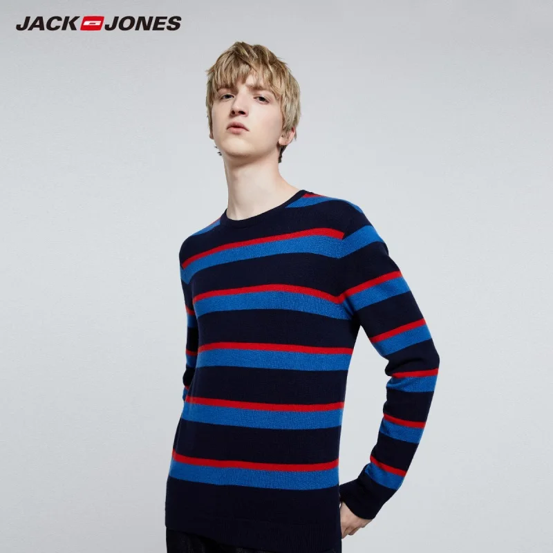 JackJones мужской полосатый свитер пуловер Топ Мужская одежда 219324523