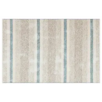 

Apex Corona 8 'x 10' Microfiber Beige/Blue Area Rug