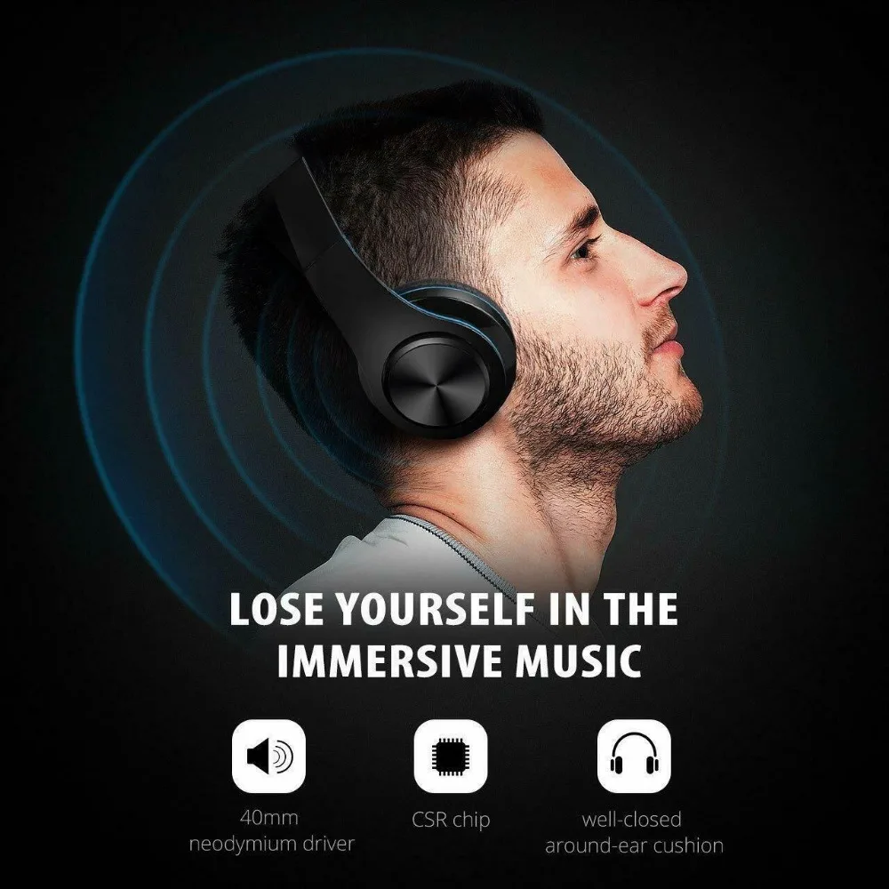 B3 Складные Bluetooth беспроводные наушники с микрофоном гарнитура для наушники для бега для телефона компьютера Mp3
