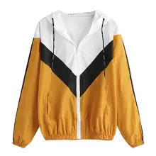 Уличная спортивная куртка пальто женские рубашки с длинными рукавами Лоскутная тонкая кожа с капюшоном на молнии стеганая кофта пальто спортивная куртка для спортзала ткань