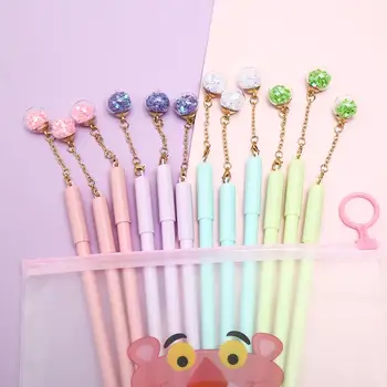 

12Pcs/pack Korean Cute Kawai Flower Drift Bottle Gel Pens Blue School Office Stationery Pencil Bag Case Stationary Wedding Gift