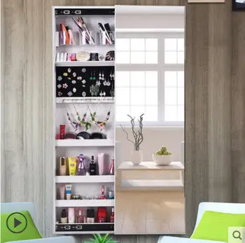 

Full-length mirror, jewelry storage cabinet, cloakroom wall hanging, side pull wall hanging fitting mirror