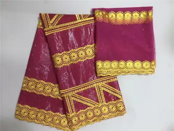 

Wonderful fuchsia bazin material series African bazin lace fabric matching 2yarads French tulle net lace IKBN93