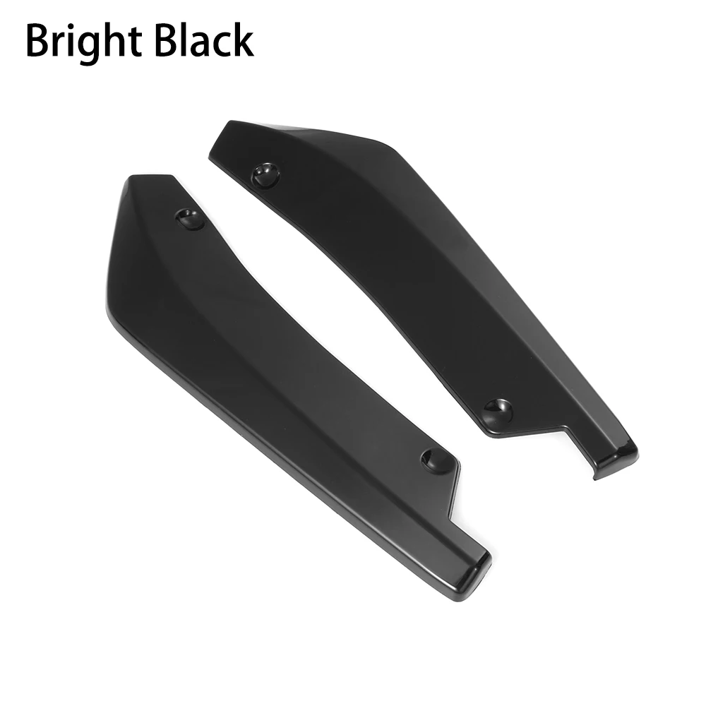 Bright Black 2 шт. Универсальный Автомобильный задний бампер спойлер столкновения диффузор угол Сепаратор для педикюра Protector автомобильные аксессуары - Цвет: Bright Black