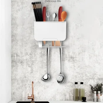 

S5#Household Kitchen Storage Box Cutlery Storage Box Wall-Mounted Chopsticks Box storage organizer box