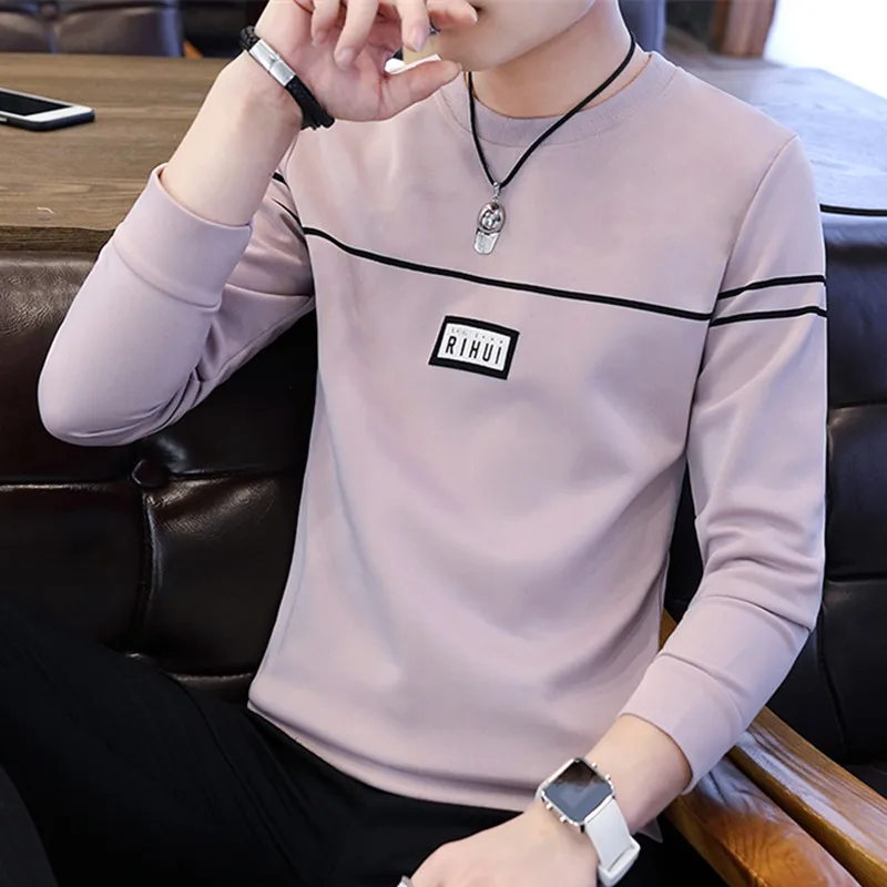 Весна новая мужская футболка с длинными рукавами и Корейская версия модных курток для молодых людей, брюки