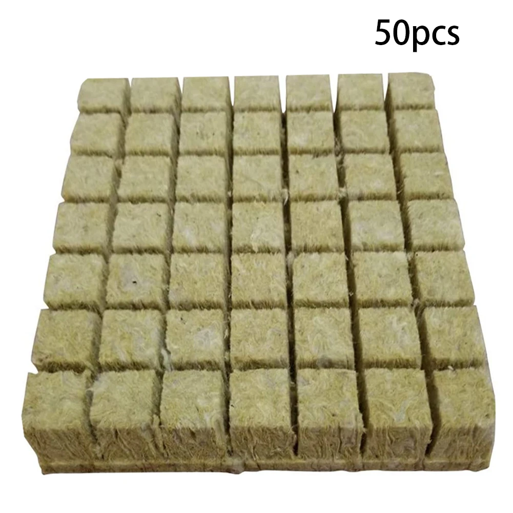 

50pcs Grodan Hydroponic Grow Agricultural Cutting Seedling Block Soilless Culture Substrate For Rockwool Starter Plugs Plant Pot