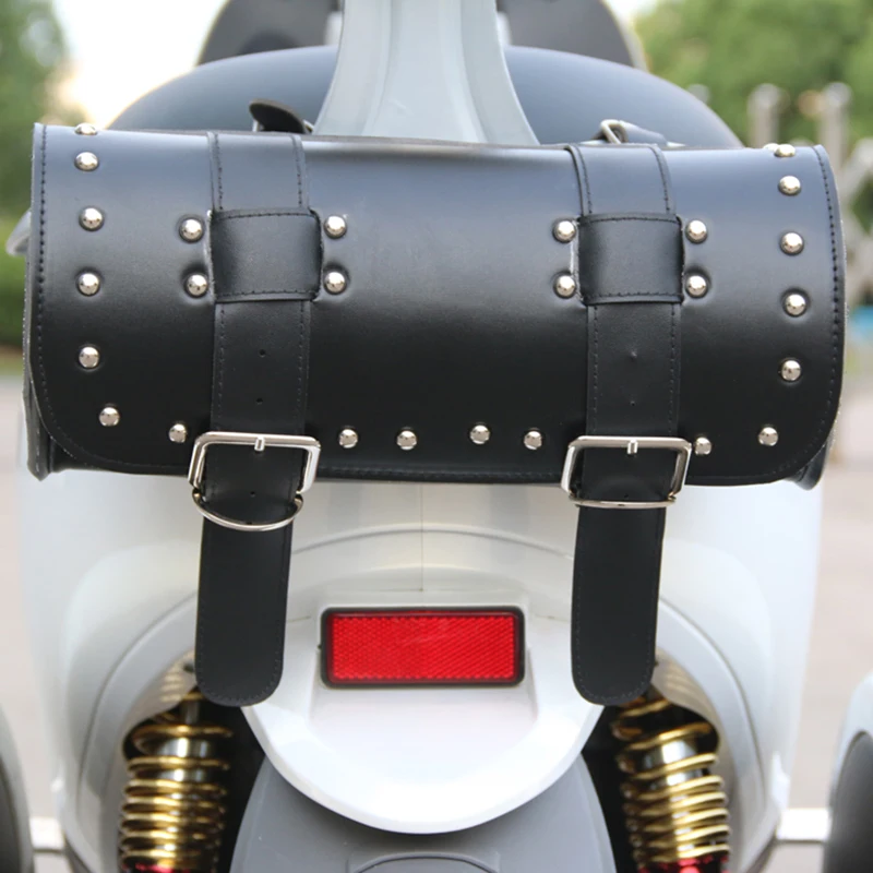 NEW Motorcycle fork tool shape TAIL BAG motorcycle top case storage bag black/brown motorbike travel luggage saddle bag