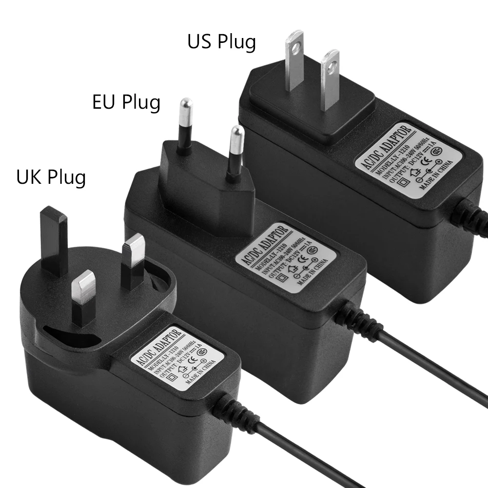 AC 110-240V DC/DC 12V 1A Питание адаптер для Светодиодный Звездная световая струна с изображением британского и американского штепсельная вилка европейского стандарта