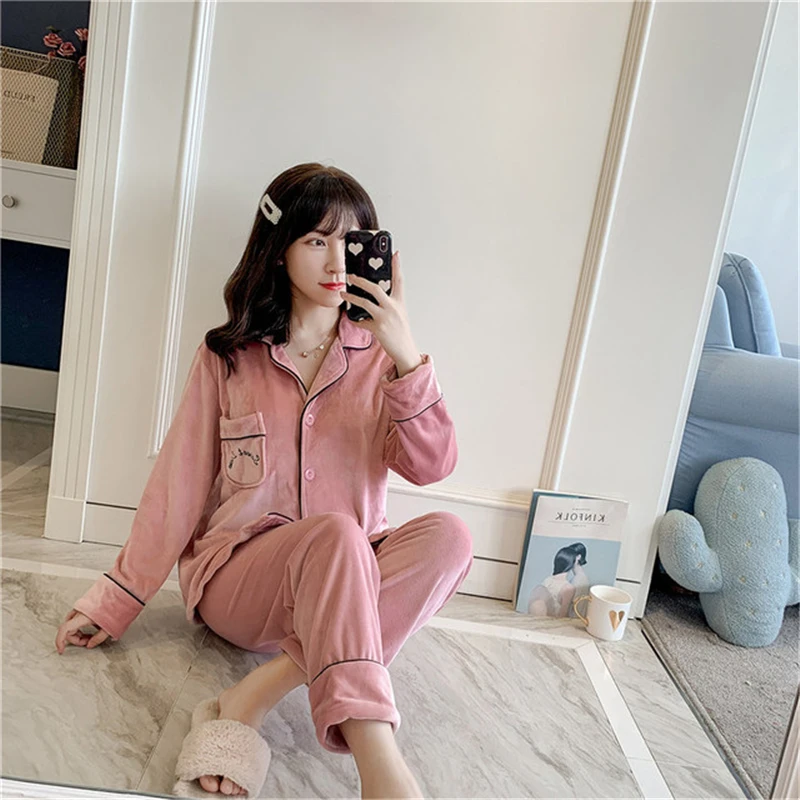 Winter pajamas ladies thick warm long-sleeved home service elegant suit pajamas party bride dressing gown халатик bathrobe