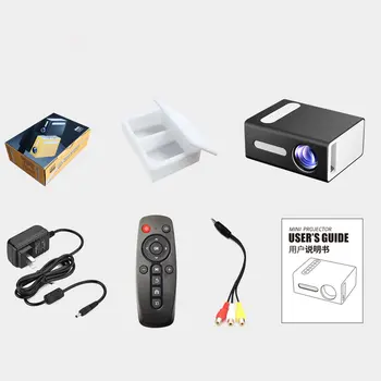 

Black T300 Portable Projector High Definition Efficient LED Projector Multi Interface Home Theater Video Projector