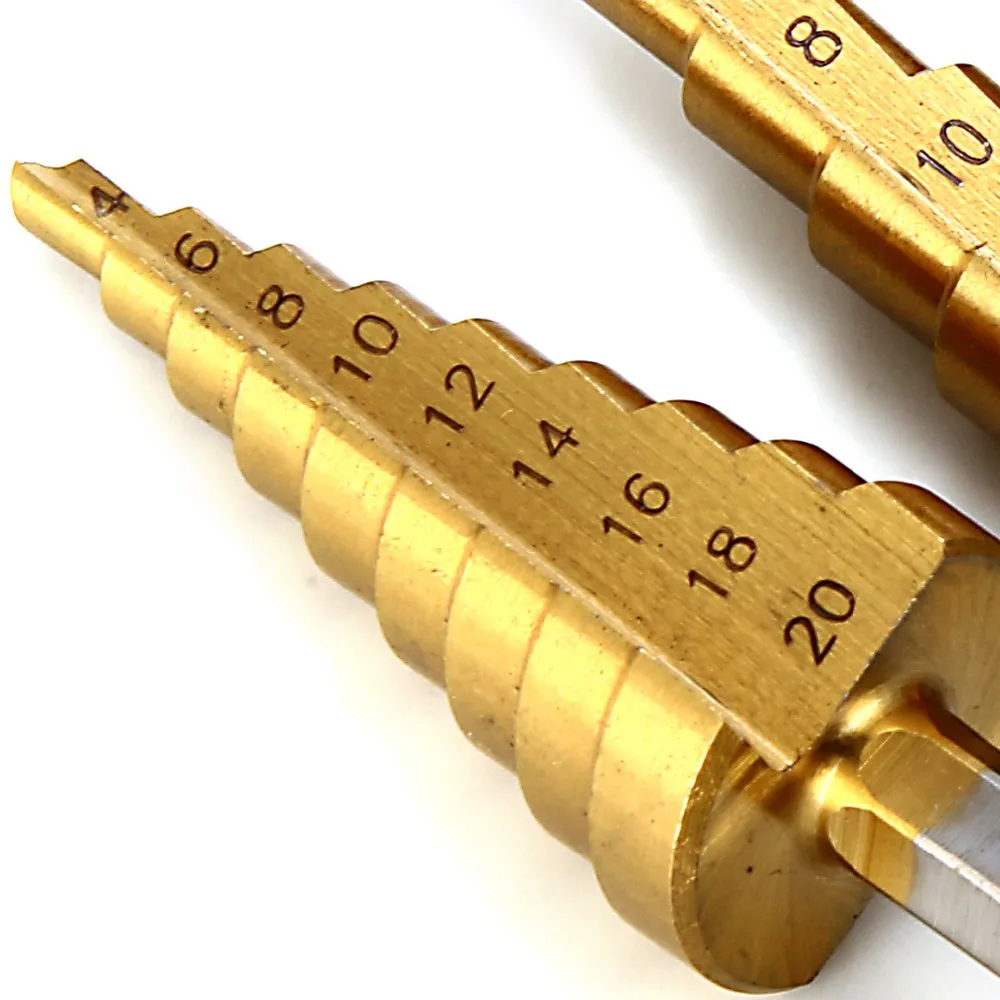 Набор металлических конусных сверл 3шт. Сверло с титаническим покрытием 4 12/20/32