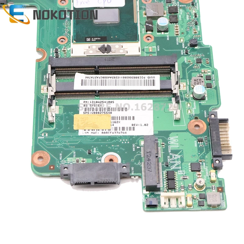 NOKOTION для Toshiba Satellite C850 C855 Материнская плата ноутбука HM70 DDR3 DK10F-6050A2541801-MB-A02 1310A2541805 V000275540 Бесплатный процессор