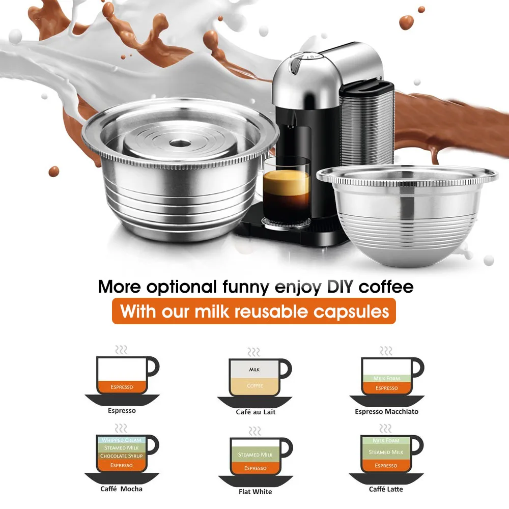 RECAPS Rellenador de café recargable, cápsulas de café reutilizables  compatibles con cafeteras Dolce Gusto, paquete de 3, color marrón
