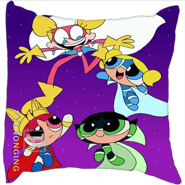 Пользовательские наволочки крышка Powerpuff девушки квадратная Подушка на молнии крышка 20x20 см, 35x35 см(одна сторона) 180117#118 - Цвет: Pillowcases