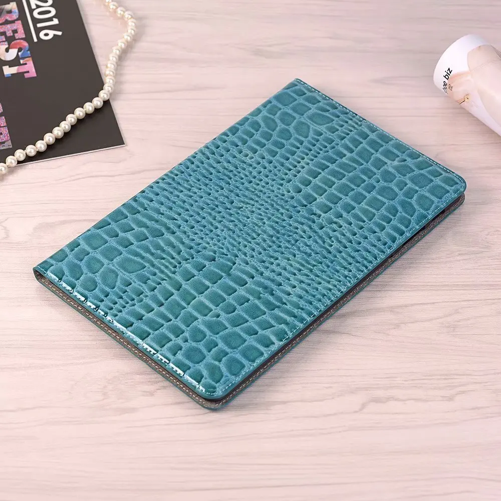 Синий Модный кожаный чехол для планшета с крокодиловыми линиями для samsung Galaxy Tab A T590 T595 SM-T590 SM-T595 10,5 дюймов смарт-чехол с подставкой+ ручка - Цвет: Синий