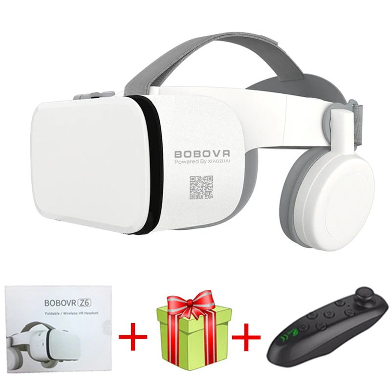 Новинка Bobovr Z6 шлем 3D очки виртуальной реальности Гарнитура Bluetooth наушники для смартфонов Google Cardboard - Цвет: Bundle 2