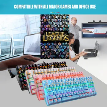 

K550 87 Keys Mechanical Keyboard Punk Mechanical Keyboard Green Axis Gaming Competitive Office Notebook Professional Keyboard