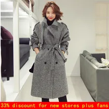 Осенне-зимнее женское длинное шерстяное пальто высокого качества, элегантное женское двубортное пальто с воротником и отворотом, твидовая плотная шерстяная верхняя одежда
