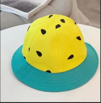 Women Hat Yellow Милая хлопковая кепка с арбузом для родителей и ребенка, детская Праздничная Повседневная Рыбацкая шляпа для мальчиков и девочек - Цвет: Women Hat Yellow