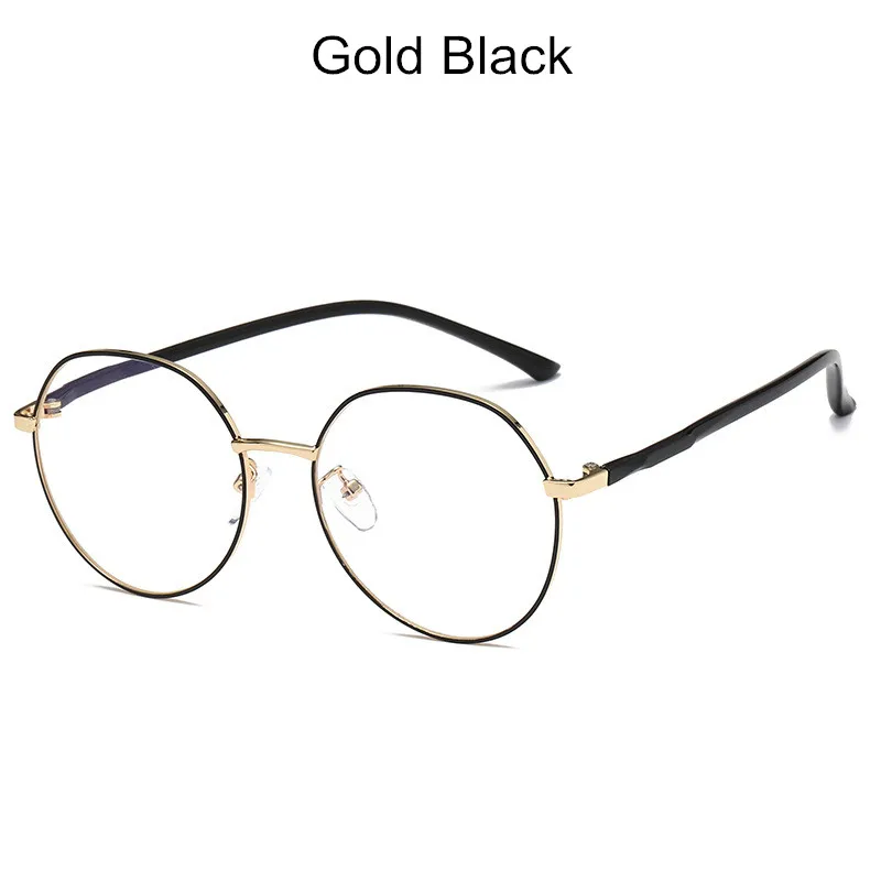 KOTTDO Vintage Round Computer Eye Glasses Frame Women Fashion Classic Eye Glasses Frames Men Myopia Glasses Frame - Цвет оправы: gold black