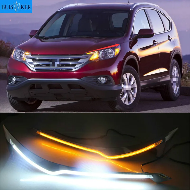 

СВЕТОДИОДНЫЙ DRL Дневной светильник Поворотная сигнальная лампа стайлинга автомобилей для Хонда сrv CR-V 2012 2013 2014