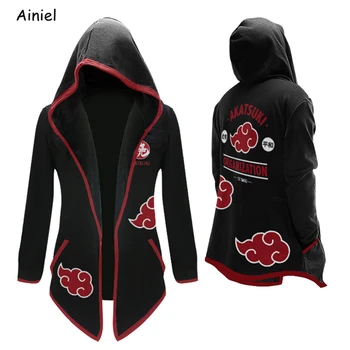 

Anime NARUTO Akatsuki Cloak Cosplay Costume Hoodie Itachi Uchiha Hooded Trench Thicken Cardigan Sweatshirt Hoodies Jackets