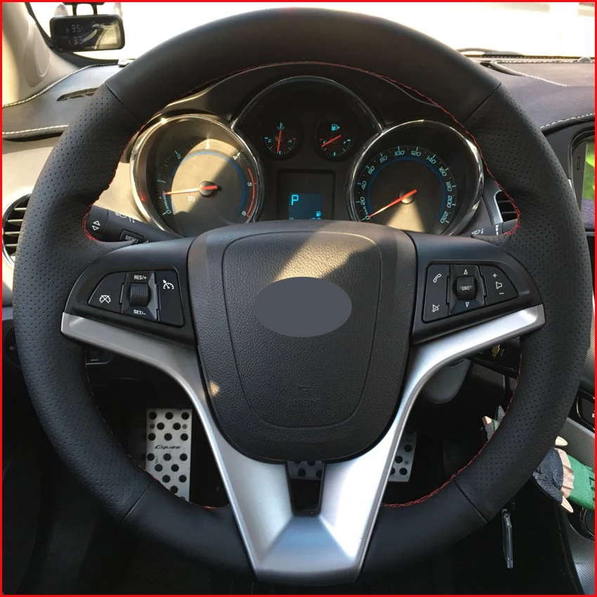 Сшитая вручную черная кожаная оплетка на руль MEWANT для Chevrolet Cruze 2009 2014 Aveo 2011 Holden