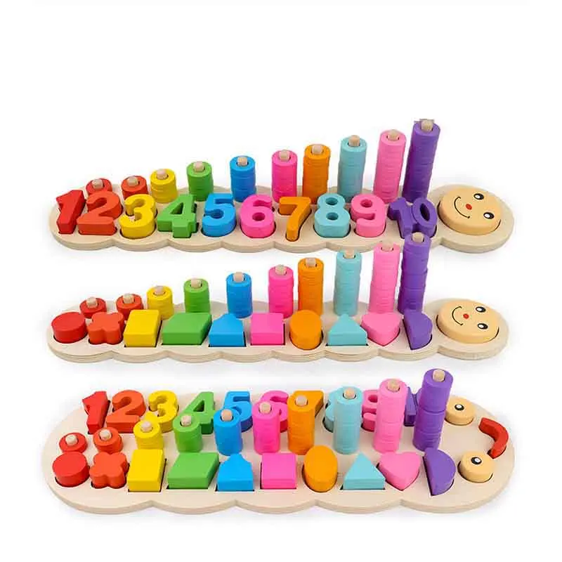 Монтессори Деревянные материалы Учимся считать цифры соответствующие Цифровой Форма матч раннее образование математические игрушки для детей