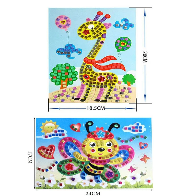 2020 Creative Kids Game DIY Kits 3D Mosaics Puzzle Stickers EVA Foam drawing Early Educational Toys For Kids Educational Toy 6