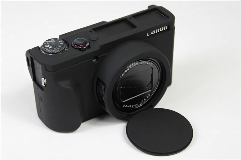 Портативный резиновый корпус силиконовый чехол сумка для камеры Canon G5 X Mark ii G5XII G5XM2 G5X II защитный - Цвет: Черный