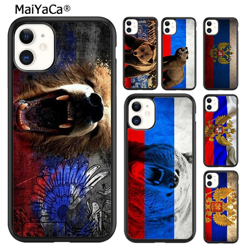 MaiYaCa чехол для телефона с российским флагом и медведем Москвы iPhone 5s SE 6 6s 7 8 plus X XR XS