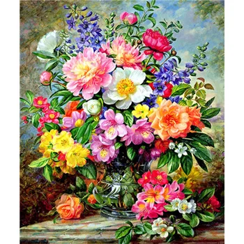 

DIY Full Round Diamond Painting Flower Bouquet Diamond Embroidery Rhinestone Picture Diamond Gift