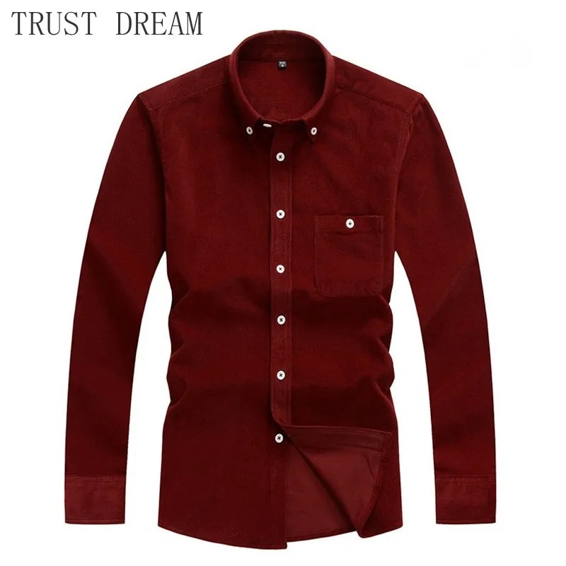

Spring Fall 2019 man casual shirts corduroy Solid Slim Men Fit Business Shirt Plus Size 5XL camisa masculina camisas hombre