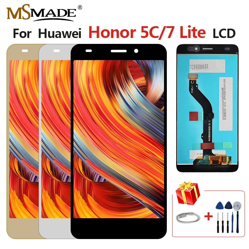 ЖК-дисплей для huawei Honor 5C 7 Lite NEM-L21 NEM-L51, сенсорный ЖК-дисплей, дигитайзер, запчасти в сборе с рамкой+ подарок