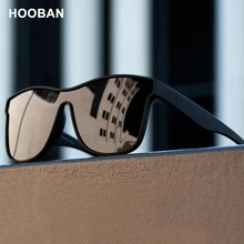 

HOOBAN 2021 New Square Polarized Sunglasses Men Women Fashion Square Male Sun Glasses Brand Design One-piece Lens Eyewear UV400