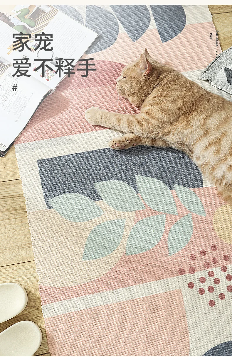 Ins de estilo japonês algodão mão-tecido tapetes