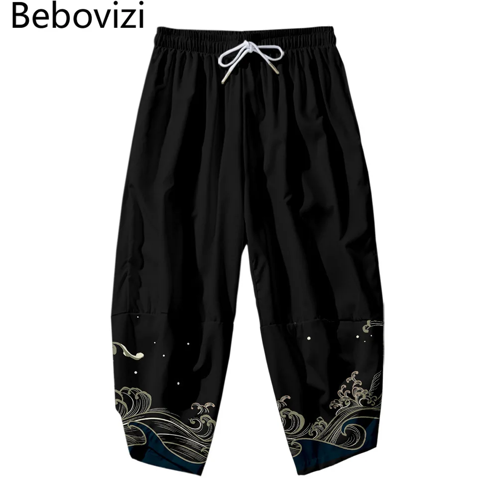 Japanese Style Kimono Pants Set Men Cosplay Traditional Samurai Thai Harem Pants Harajuku Streetwear Vintage Men's Trousers